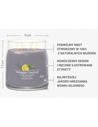 Świeca Yankee Candle BLACK TEA & LEMON 368 g