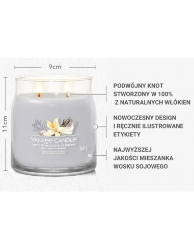 Świeca Yankee Candle SMOKED VANILLA & CASHMERE...