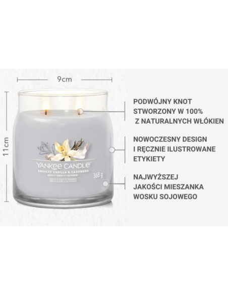 Świeca Yankee Candle SMOKED VANILLA & CASHMERE 368 g