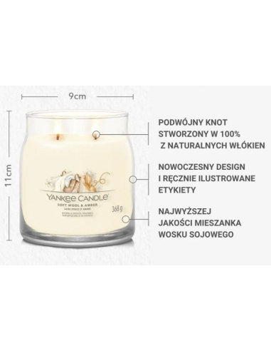 Świeca Yankee Candle SOFT WOOL & AMBER 368 g
