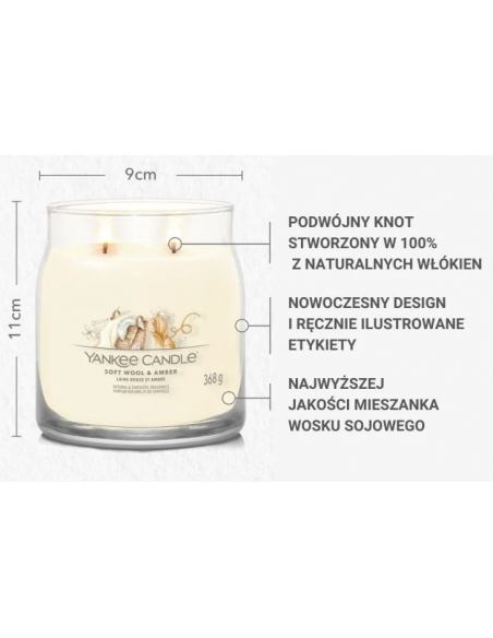 Świeca Yankee Candle SOFT WOOL & AMBER 368 g