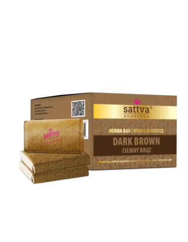 SATTVA HENNA FARBA CIEMNY BRĄZ W KOSTCE 240 g