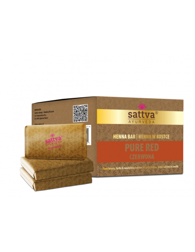 SATTVA HENNA FARBA CZERWONA PURE RED W KOSTCE...