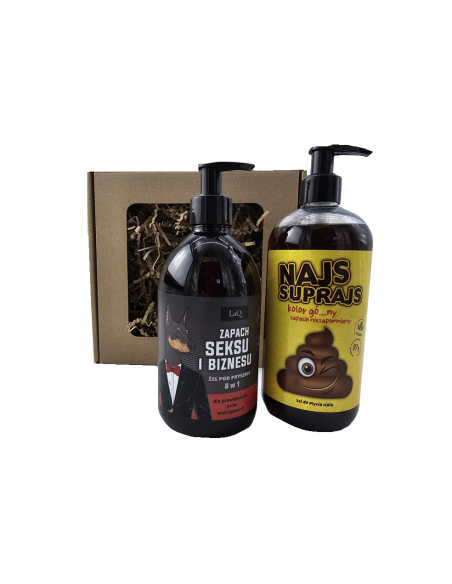 Zestaw Prezentowy Laq żel pod prysznic Doberman CZARNY MAT 500 ml i Najs SUPRAJS 500 ml Prezent
