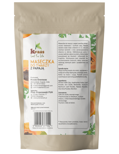 Kvaas maseczka do twarzy z papają 100g