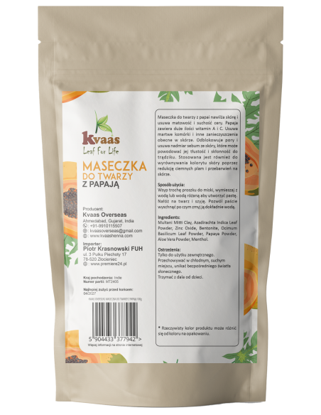 Kvaas maseczka do twarzy z papają 100g