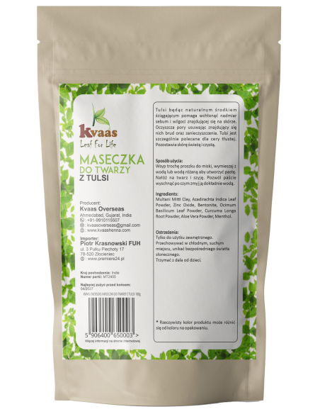 Kvaas Maseczka do twarzy z Tulsi 100g