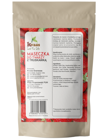 Kvaas Maseczka do twarzy z truskawką 100g