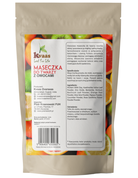Kvaas Maseczka do twarzy z owocami 100g