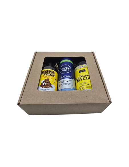 Zestaw prezentowy Najs Kupa Piany szampon 300ml Nivea żel do golenia 200ml Laq królowa mycia żel do mycia ciała i rąk 400ml