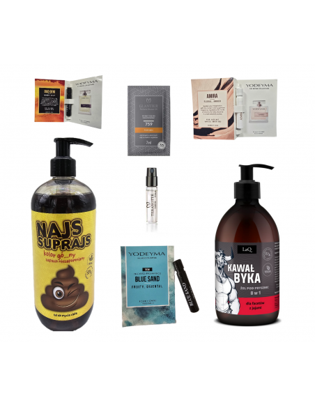 Zestaw prezentowy żel najs suprajs próbka yodeyma - glantier żel laq kawał byka 500ml
