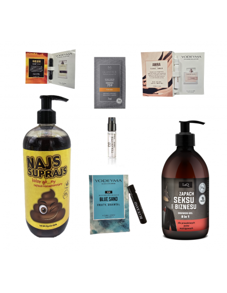 Zestaw prezentowy żel najs suprajs próbka yodeyma - glantier żel laq doberman sex i biznes 500ml