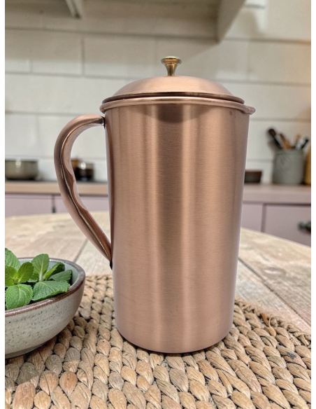 KVAAS MIEDZIANY DZBANEK GŁADKI NA WODĘ 1500 ML