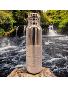 KVAAS Miedziana butelka grawer w pasy na wodę 700ml 2