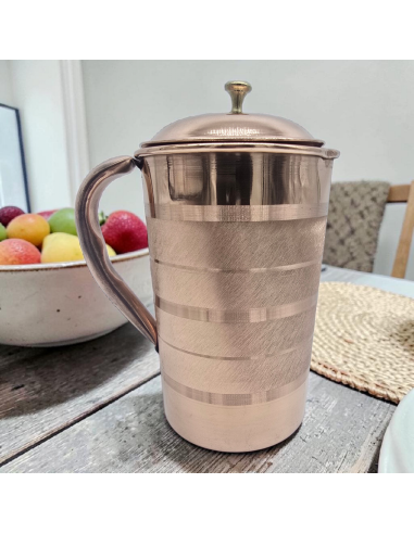 Kvaas miedziany dzbanek w pasy na wodę 1500ml