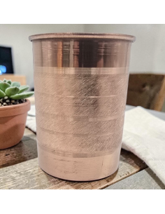 Kvaas miedziany kubek w pasy szklanka na wodę 250ml 2