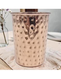 Kvaas miedziany kubek młotkowany szklanka na wodę 250ml 2