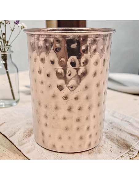 Kvaas miedziany kubek młotkowany szklanka na wodę 250ml