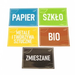 Binco naklejki na pojemniki do segregacji odpadów śmieci