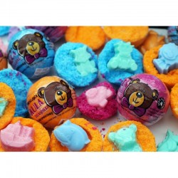 Musująca kula do kąpieli z niespodzianką - pomarańczowa LAQ 2