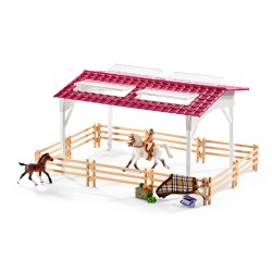 SCHLEICH 42344 STAJNIA Z RÓŻOWYM DACHEM + AKCESORIA 2
