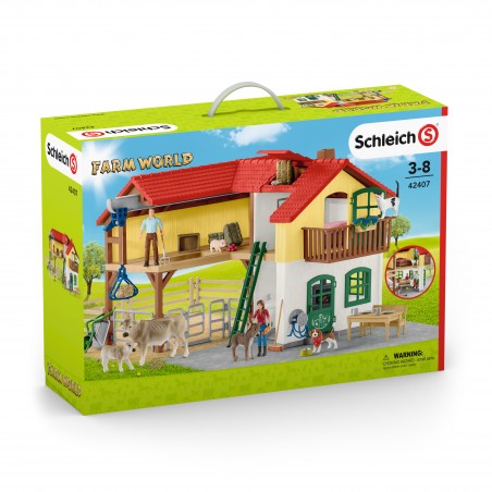 Schleich 42407 Duża Farma + Figurki + akcesoria