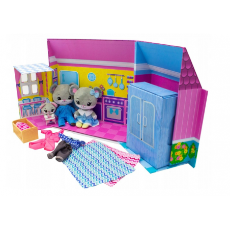 TINY TUKKINS Domek + 3 Pluszowe Myszki + Akcesoria