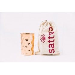 SATTVA MIEDZIANY KUBEK Z POKRYWKĄ 350 ML DIAMENTOWY 2