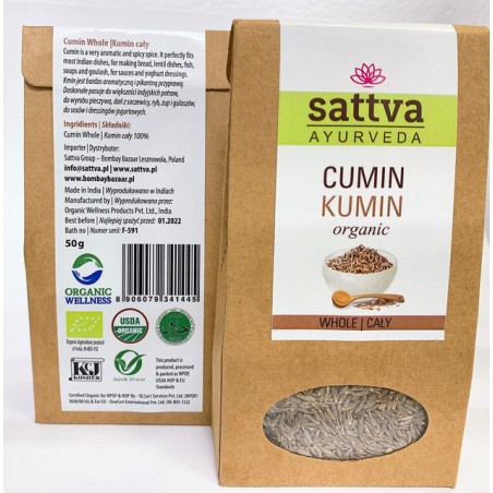 KMIN SATTVA PRZYPRAWA CUMIN CAŁA 50g