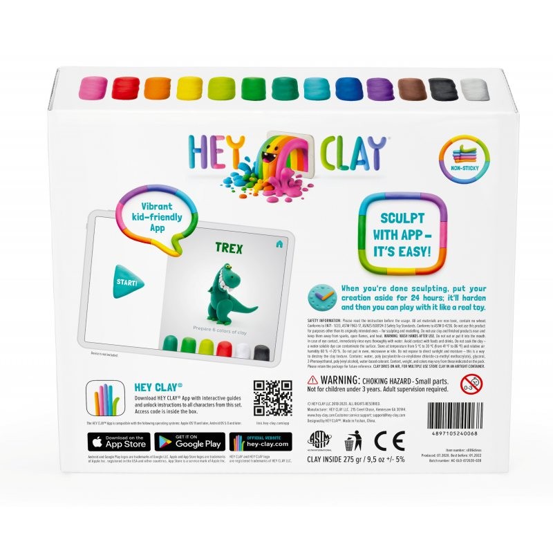 Hey Clay - Masa plastyczna Dinozaury HCLSE006