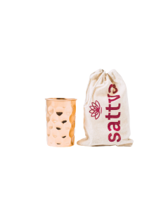 SATTVA MIEDZIANY KUBEK Z POKRYWKĄ 350 ML DIAMENTOWY