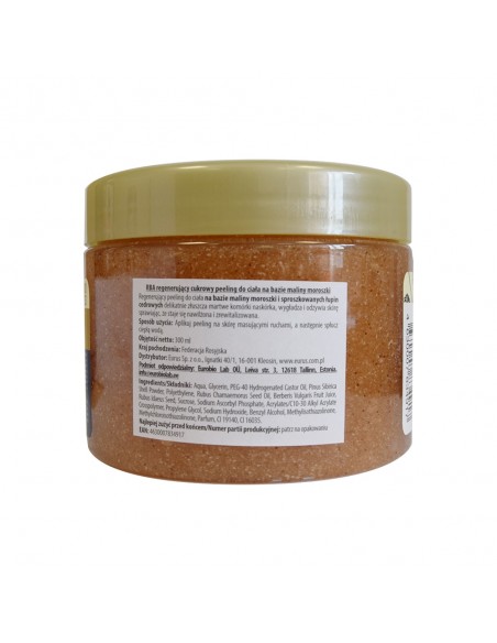 AGAFIA Peeling cukrowy regenerujący malina moroszka 300 ml