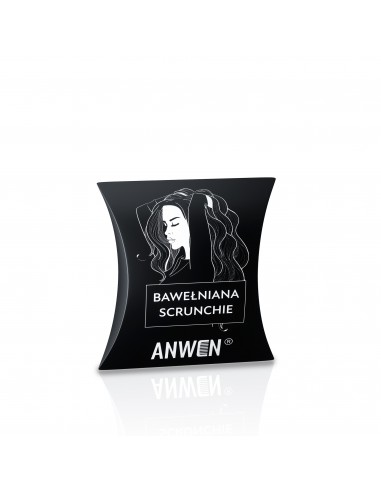 Anwen Bawełniana Scrunchie czarna gumka do włosów
