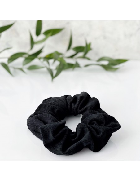 Anwen Bawełniana Scrunchie czarna gumka do włosów