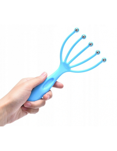 MASAŻER NIEBIESKI DO GŁOWY NA POROST WŁOSÓW GRABKI