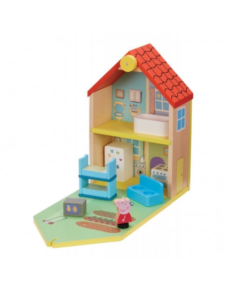 Świnka Peppa Drewniany domek rodzinny z figurką Peppy