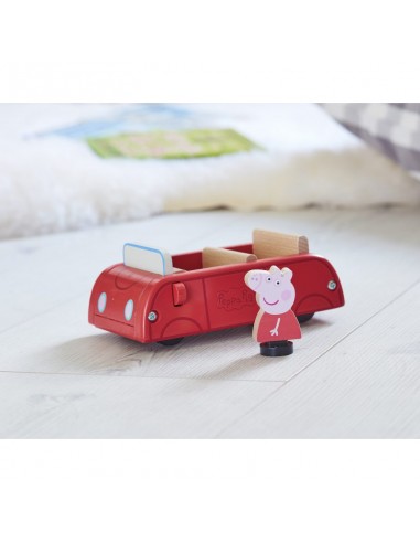 Świnka Peppa Drewniany samochód z figurką Peppy