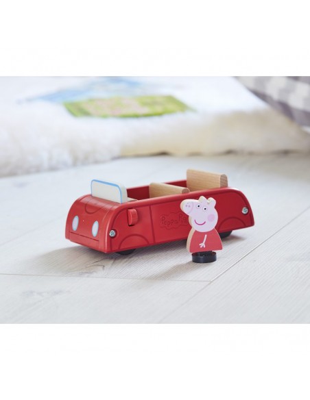 Świnka Peppa Drewniany samochód z figurką Peppy