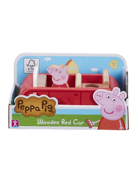 Świnka Peppa Drewniany samochód z figurką Peppy