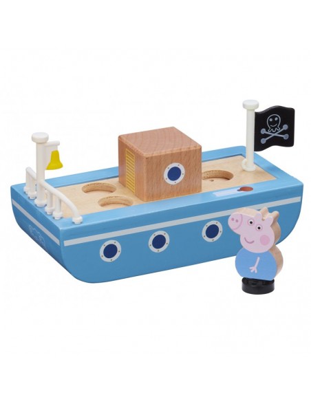 Świnka Peppa Drewniana łódka z figurką Georga 07209