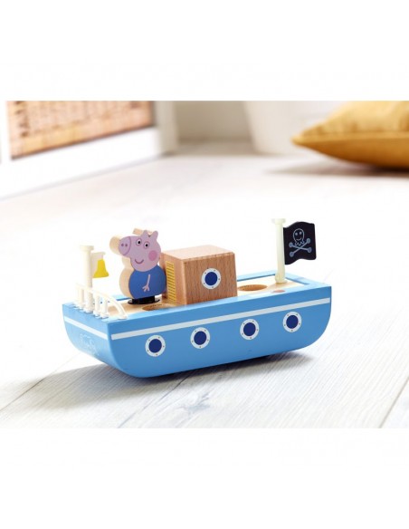 Świnka Peppa Drewniana łódka z figurką Georga 07209