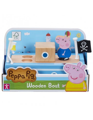 Świnka Peppa Drewniana łódka z figurką Georga...