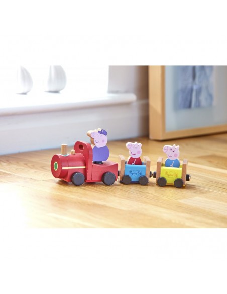 Świnka Peppa Drewniany pociąg z figurką Dziadka Świnki 07210