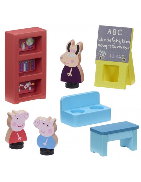 Świnka Peppa Drewniana szkoła + 3 Figurki 07212