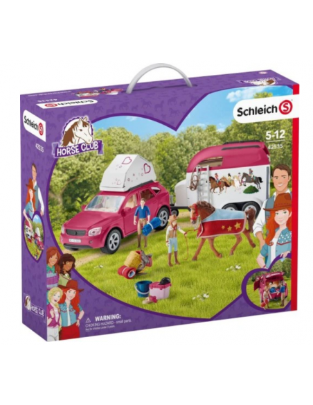 KOŃSKIE PRZYGODY Z SAMOCHODEM I PRZYCZEPĄ SCHLEICH SLH42535