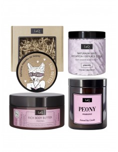 LAQ PIWONIA Zestaw Mus do mycia ciała + masło do ciała +...