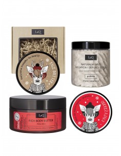 PRALINKA Zestaw laq mus do ciała + mus do twarzy + masło...