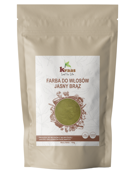 KVAAS FARBA HENNA DO WŁOSÓW JASNY BRĄZ 100g