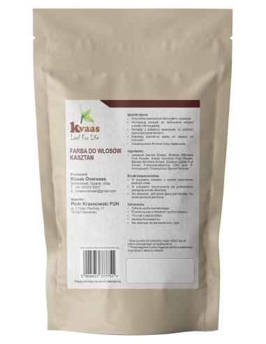 KVAAS FARBA HENNA DO WŁOSÓW KASZTAN 100g