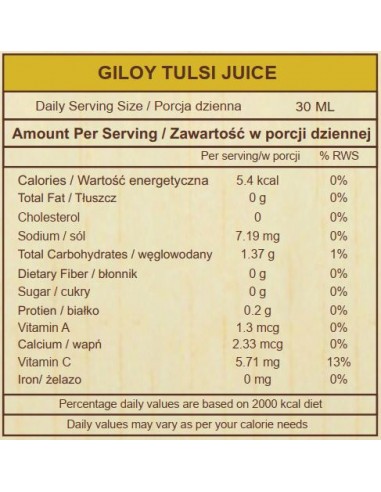 SATTVA NATURALNY SOK Z TULSI I GILOY 1L